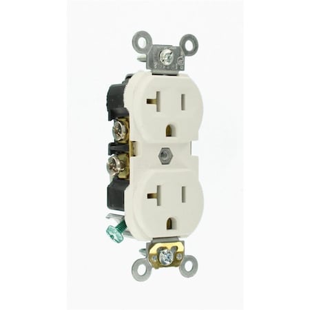 Leviton Leviton  20 A 125 V Duplex Receptacle, White - Pack of 10, 10PK M02-CBR20-WMP
